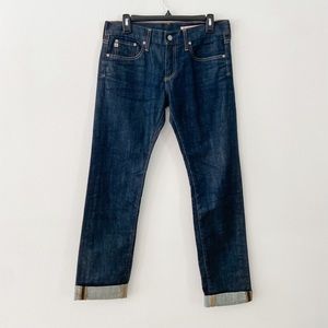 AG Low Rise Cuffed Straight Jeans Size 27